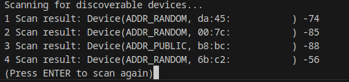 main.py preforming device discovery